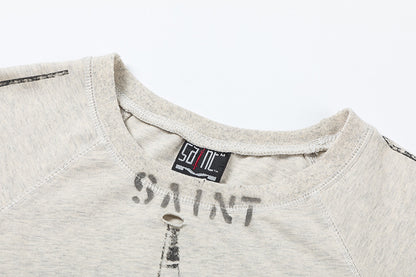 New-Saint Michael 24ss Hole T-shirt
