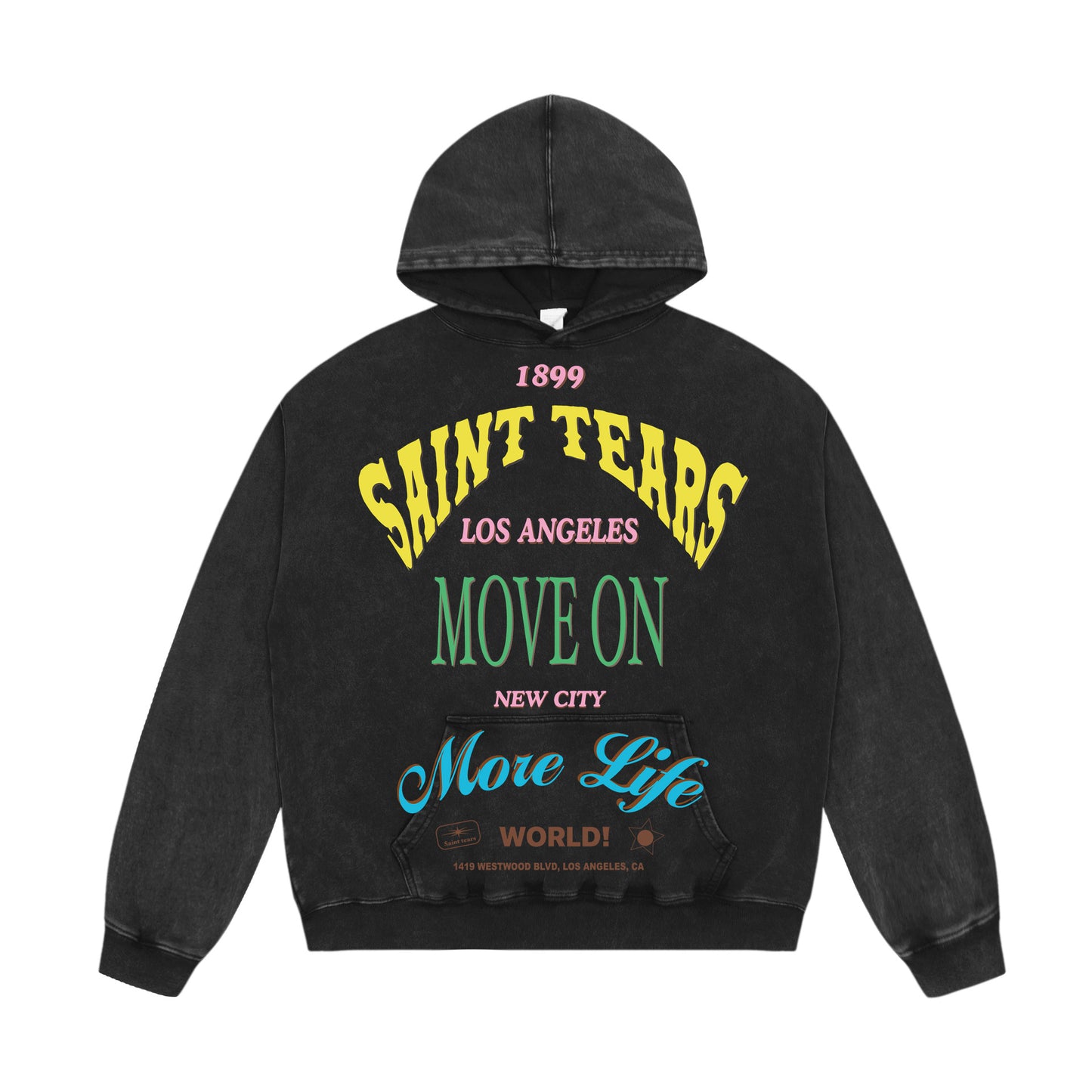 New-Saint Michael 2024ss Black Hoodie