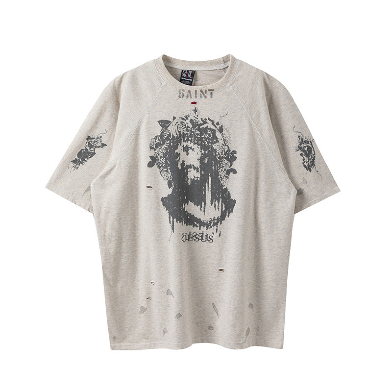 New-Saint Michael 2024ss Hole T-shirt