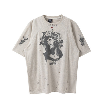 New-Saint Michael 2024ss Hole T-shirt