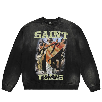 New-Saint Michael 24ss Black Prints Sweatshirt