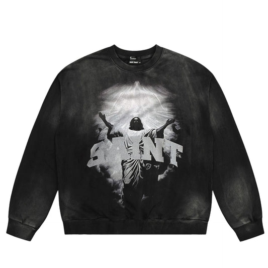 New-Saint Michael Black Prints Sweatshirt