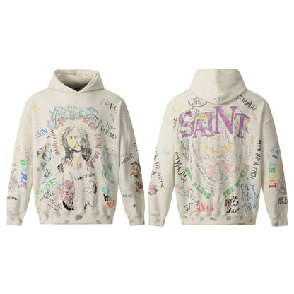 New-Saint Michael 24ss Prints Hoodie