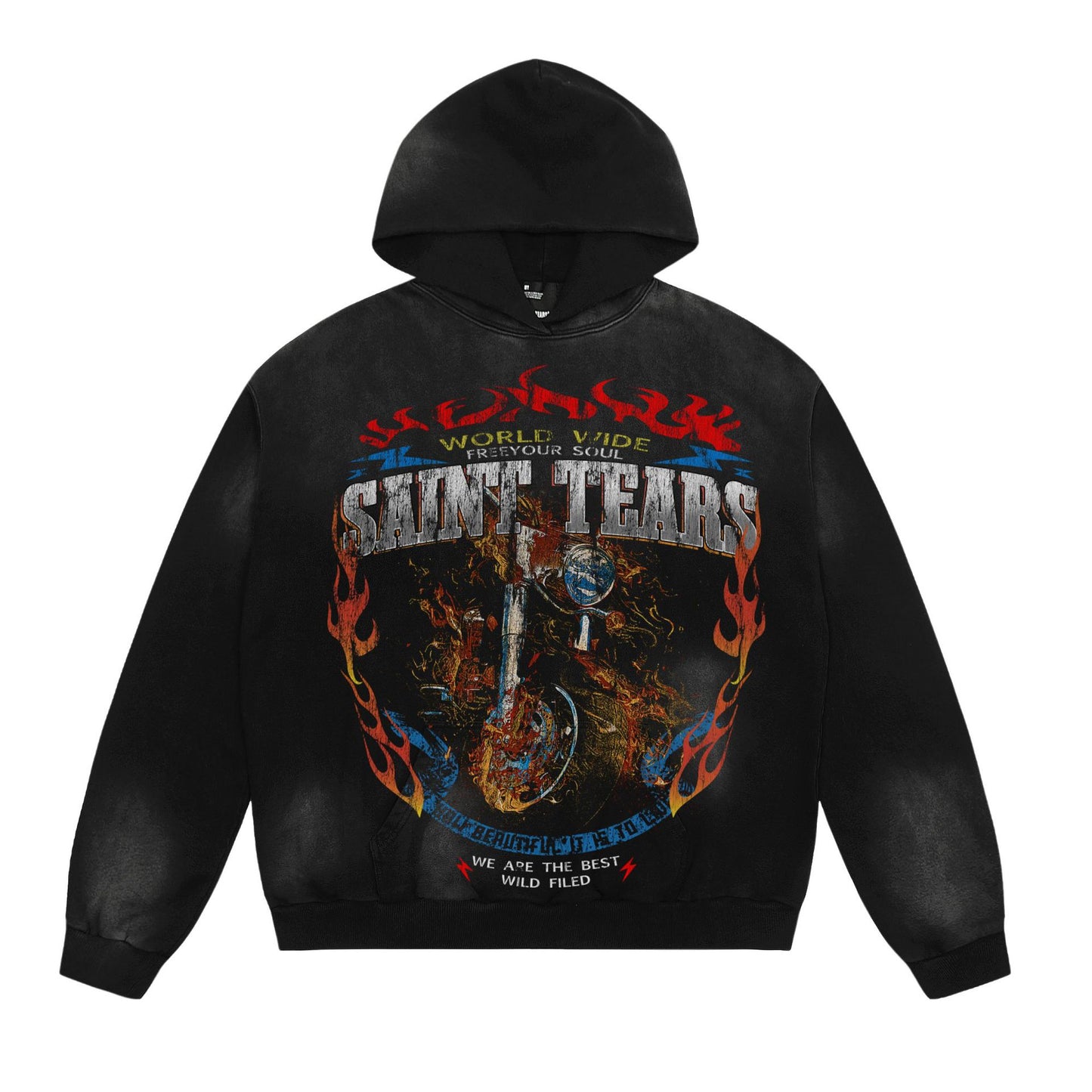 New-Saint Michael 24ss Black Hoodie